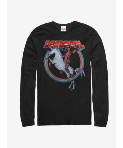 Marvel's Deadpool T-Shirt for Men - Long Sleeve Black Unisex