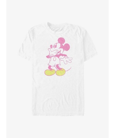 Disney Laughing Mickey Mouse Pop T-Shirt - White Men's Size