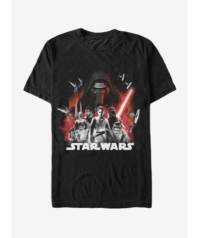 Star Wars The Force Awakens Black Group T-Shirt for Men