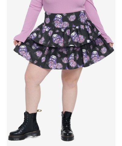 Kuromi Plus Size Butterfly Tiered Skirt for Women