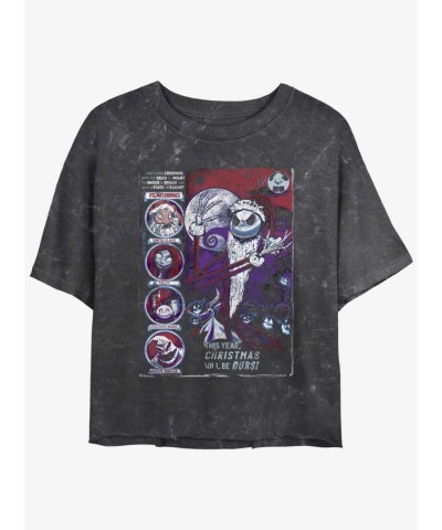Disney First Nightmare Washed Crop T-Shirt for Girls - Multi Colors