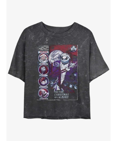 Disney First Nightmare Washed Crop T-Shirt for Girls - Multi Colors