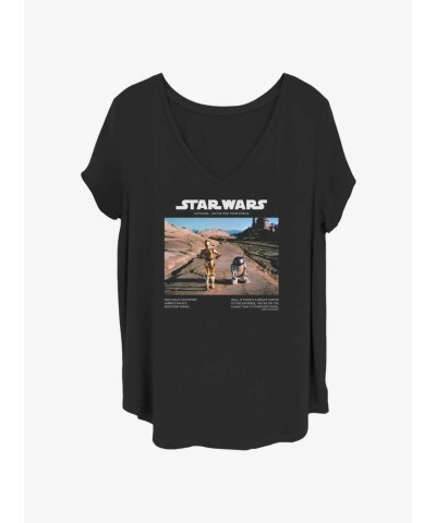Star Wars C-3PO & R2-D2 Adventure T-Shirt for Girls - Plus Size Black