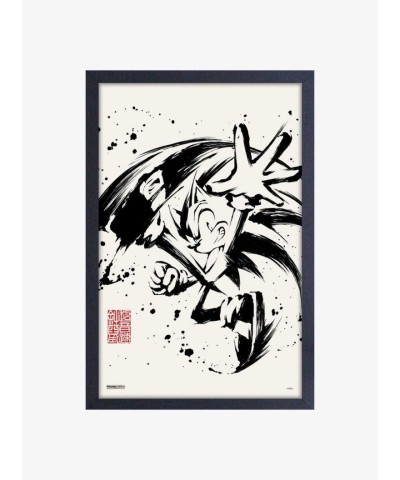 Inked Sonic the Hedgehog Framed Wood Wall Art for Sonic Fans