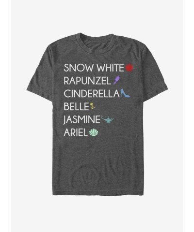 Disney Classic Princess Collection T-Shirt - Unisex Grey