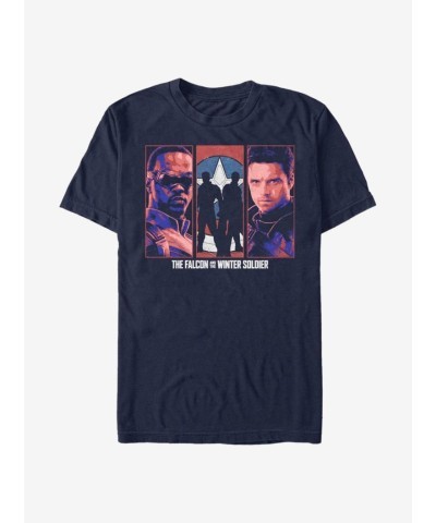 Marvel Avengers The Falcon And Winter Soldier Crewneck T-Shirt - Blue Men's Size
