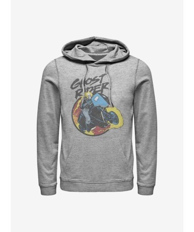 Marvel 90s Ghost Rider Hoodie - Grey Men's
