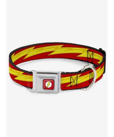 DC Comics Justice League Seatbelt Dog Collar with Flash Design