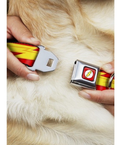 DC Comics Justice League Seatbelt Dog Collar with Flash Design