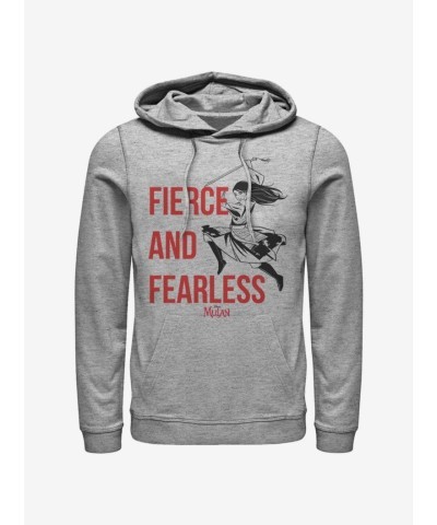 Disney Fierce Mulan Hoodie for Men - Grey