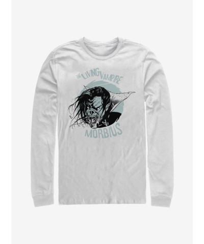 Marvel Morbius Friendly Vampire White Long Sleeve T-Shirt for Men