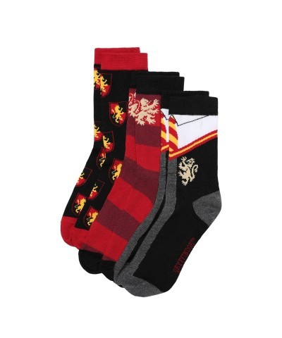 Gryffindor Themed 3-Pack Cozy Socks for Unisex