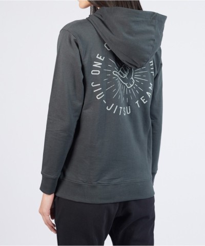 Jiu Jitsu Team Olive Gray Hoodie for Martial Arts Lovers