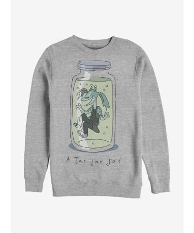 Grey Star Wars Jar Jar Binks Crew Neck Sweatshirt for Men
