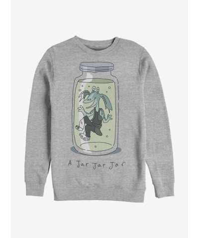Grey Star Wars Jar Jar Binks Crew Neck Sweatshirt for Men
