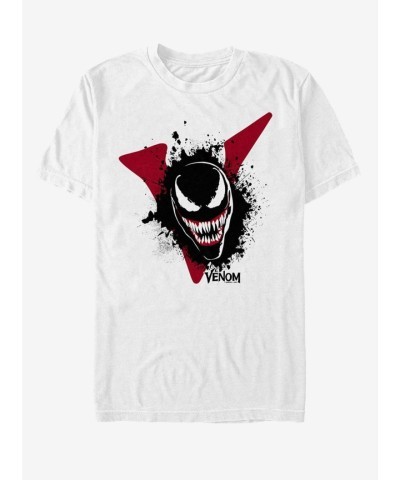 Marvel Men's Splatter Portrait Venom Film T-Shirt - White