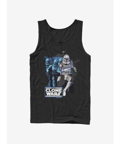 Star Wars Clone Wars Black Rex Trooper Tank Top for Men