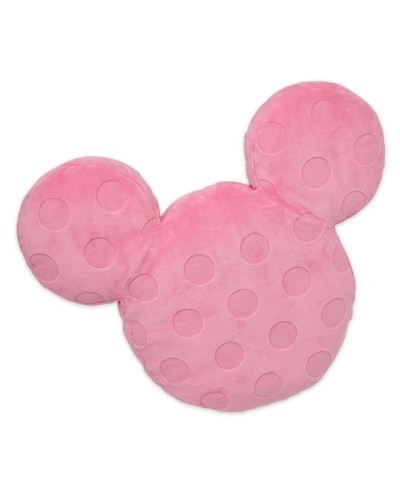 Mickey Mouse Silhouette Pillow - Adorable Pink Polka Dot Design