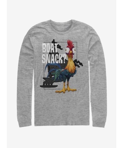 Disney Moana Boat Long Sleeve T-Shirt - Grey Men's