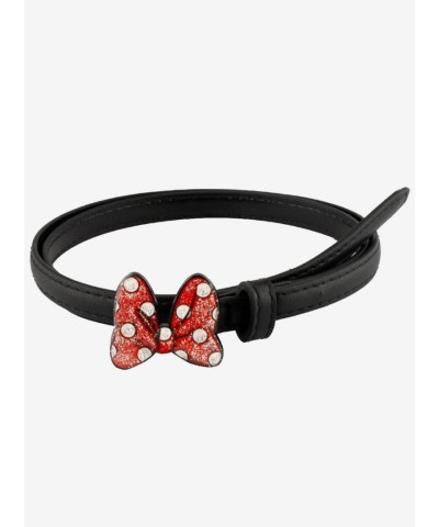 Disney Minnie Mouse Sparkly Dot Vegan Leather Belt for Women