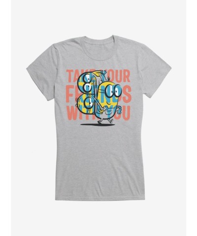 Minions Friends Graphic Tee for Girls - Grey Junior Size