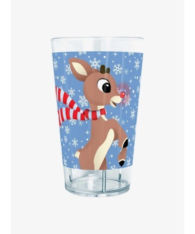 Rudolph Red-Nosed Reindeer Clear Tritan Cup 24oz Durable