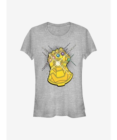 Marvel Girls Avengers Gold Gauntlet T-Shirt - Grey